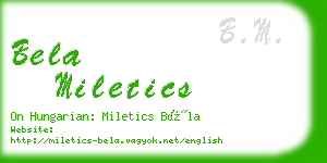 bela miletics business card